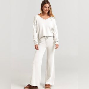 ANRABESS Women’s Sweater Set Long Sleeve V Neck Crop Top with High Waist NEW